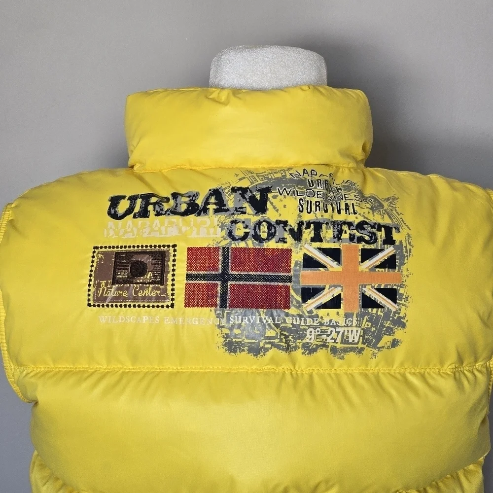 Urban Outfitters Napapijri Akke Butter Yellow Kids Quilted Puffer Duck Down Vest